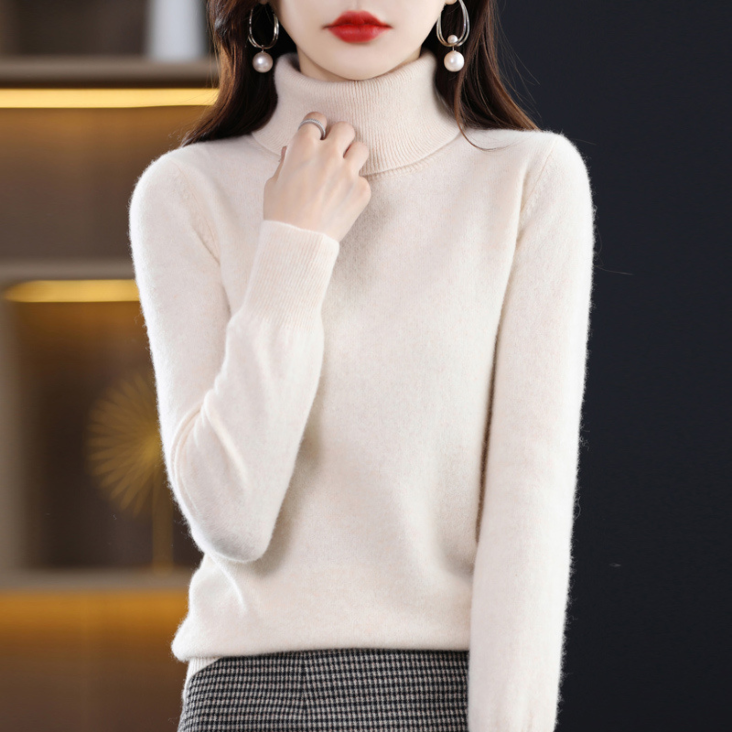 Pull à Col Roulé en Cachemire de Luxe pour Femme