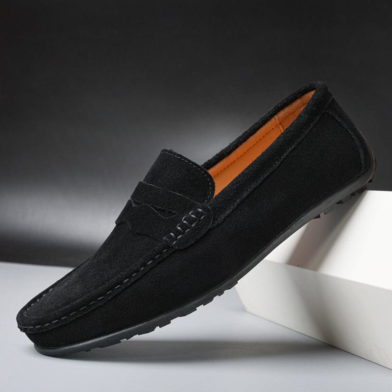 Mocassins Homme en Daim Bleu Marine – Élégance Intemporelle