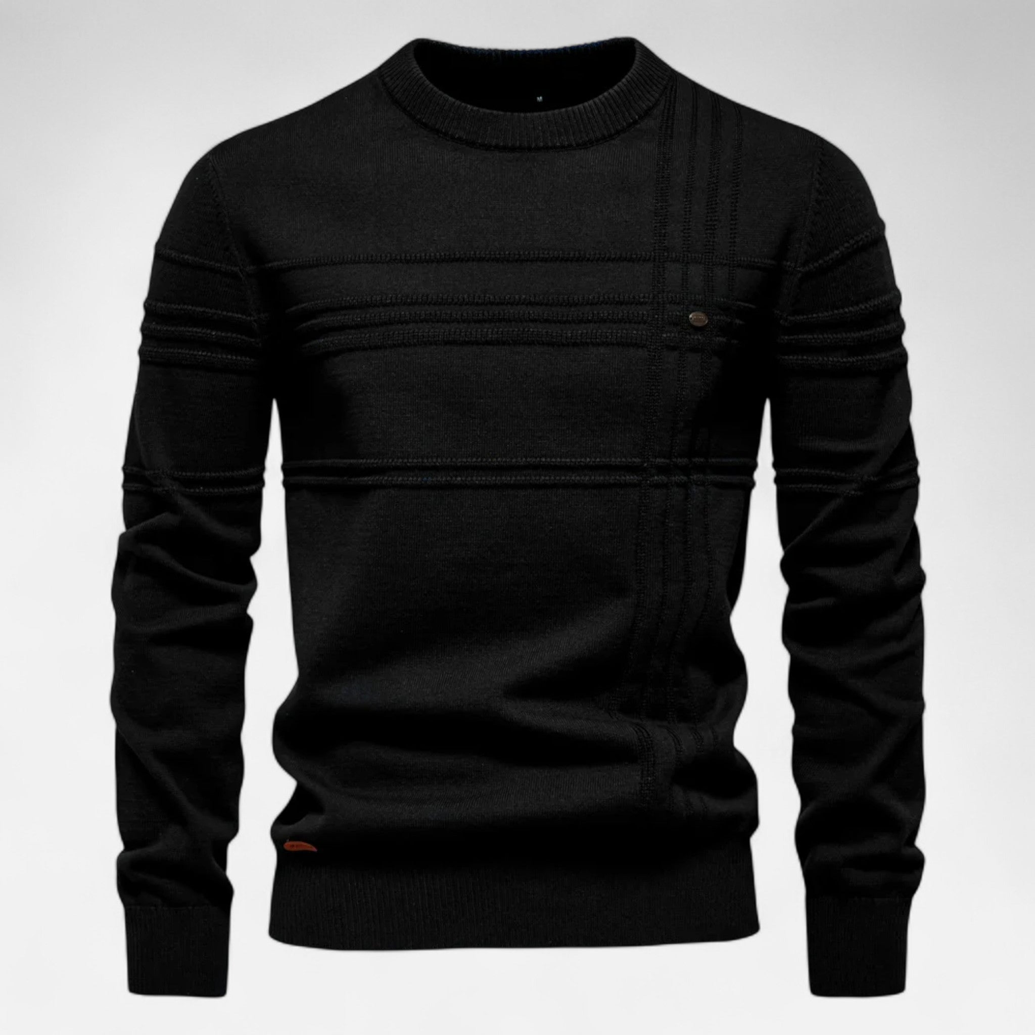 Pull Classique Homme en Coton Doux à Rayures