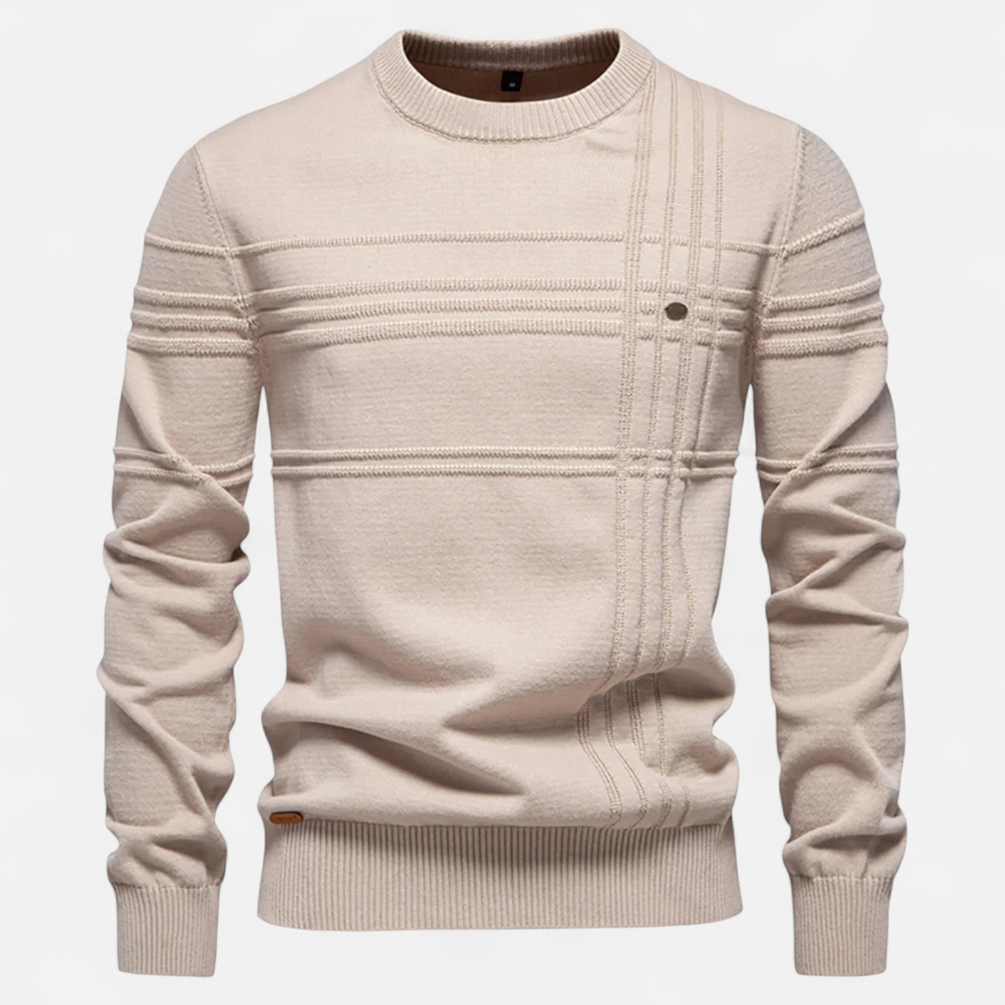 Pull Classique Homme en Coton Doux à Rayures