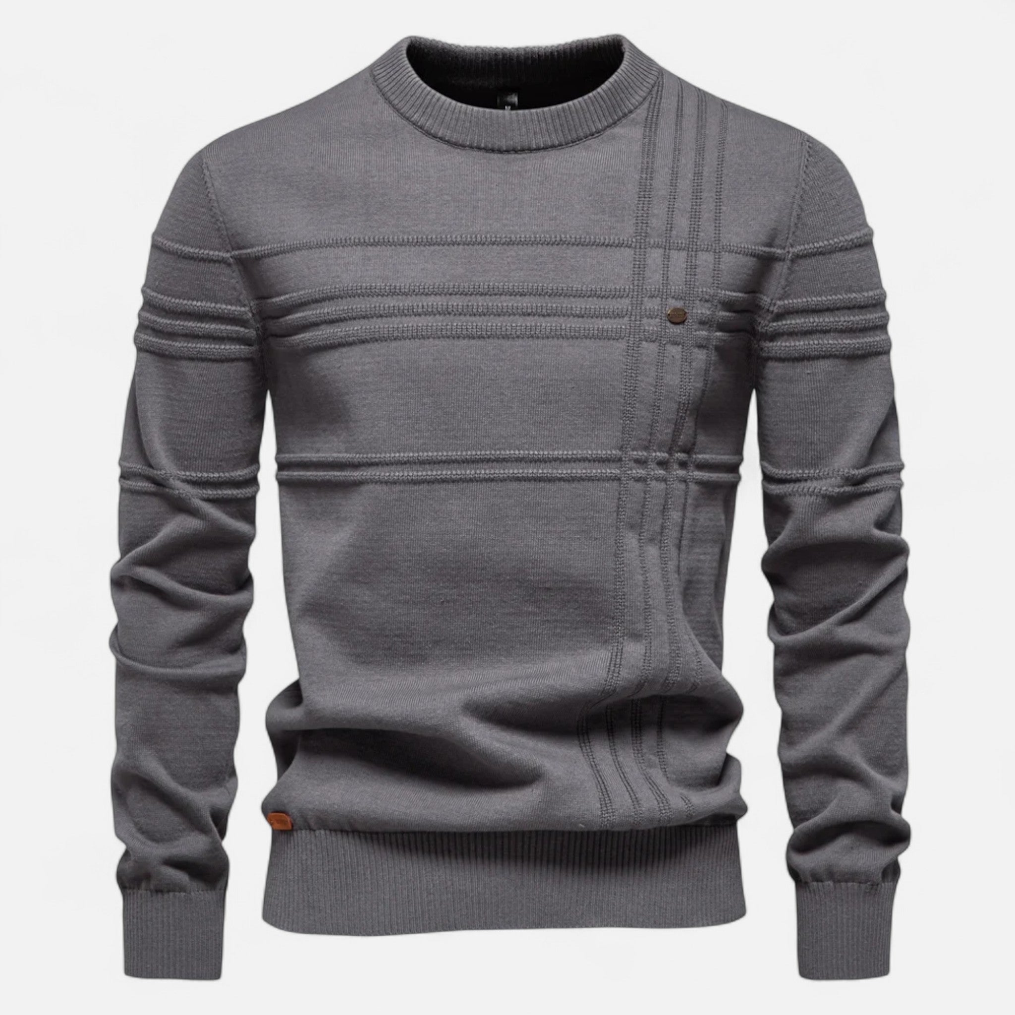 Pull Classique Homme en Coton Doux à Rayures