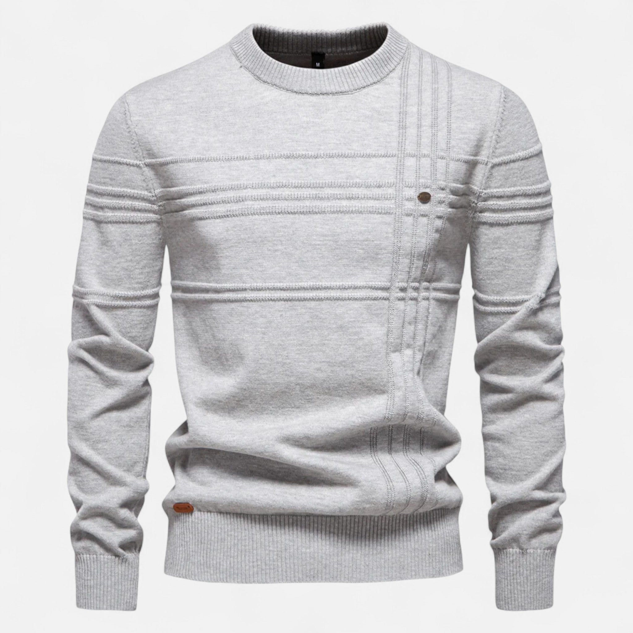 Pull Classique Homme en Coton Doux à Rayures
