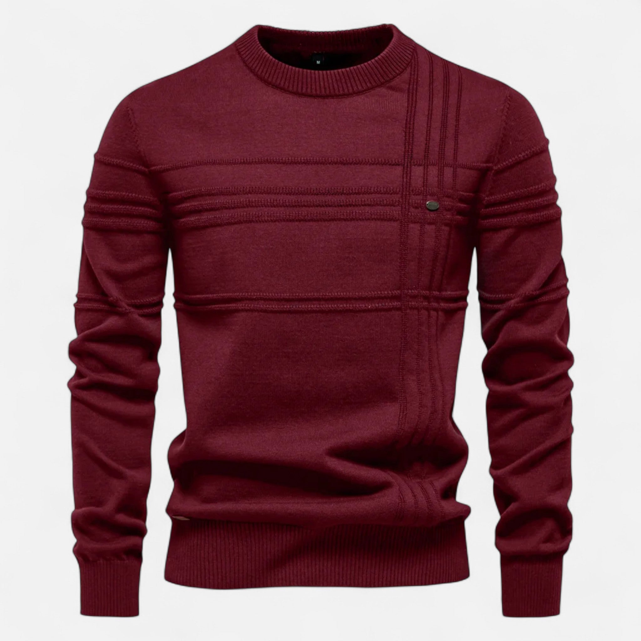 Pull Classique Homme en Coton Doux à Rayures