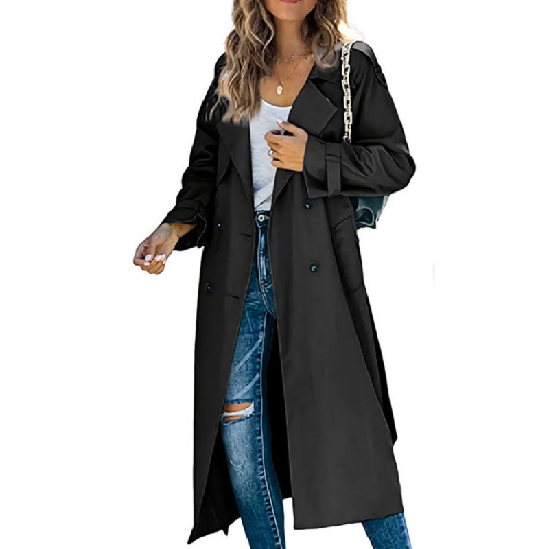Trench-Coat Long Féminin & Élégant