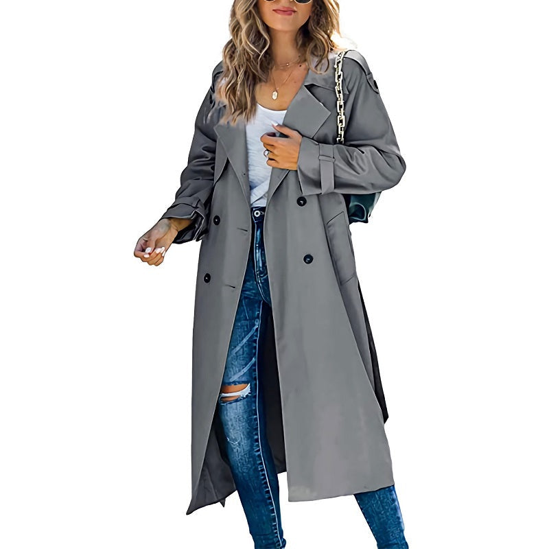 Trench-Coat Long Féminin & Élégant