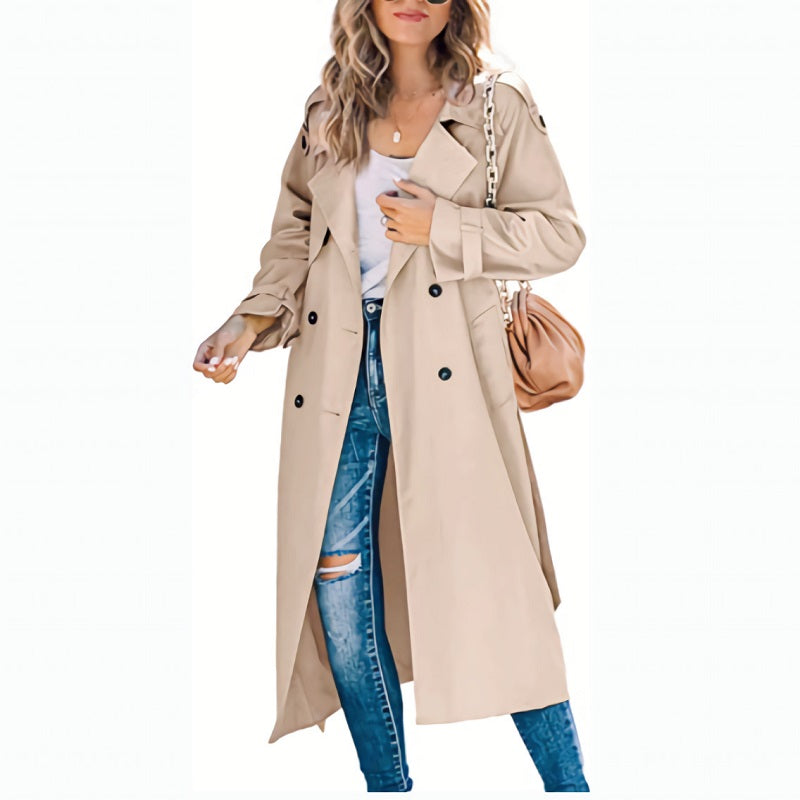 Trench-Coat Long Féminin & Élégant