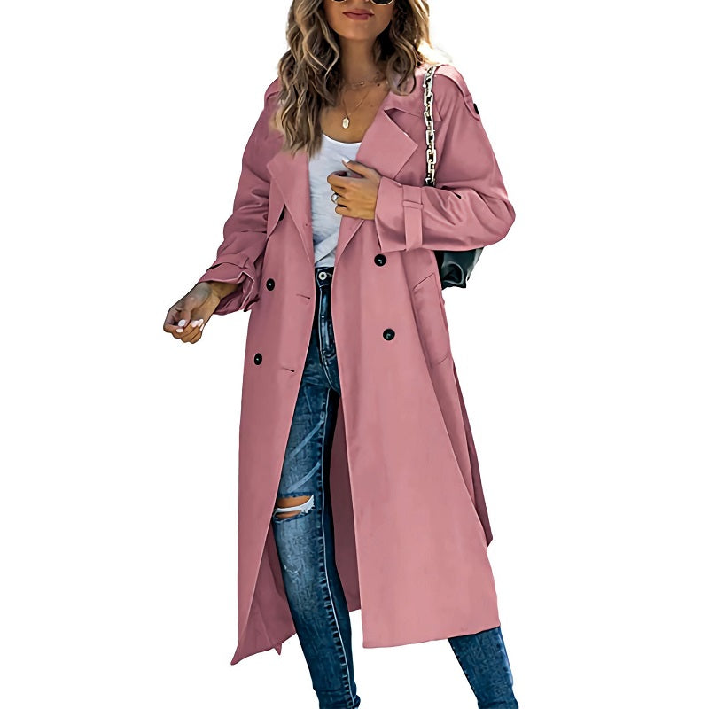 Trench-Coat Long Féminin & Élégant