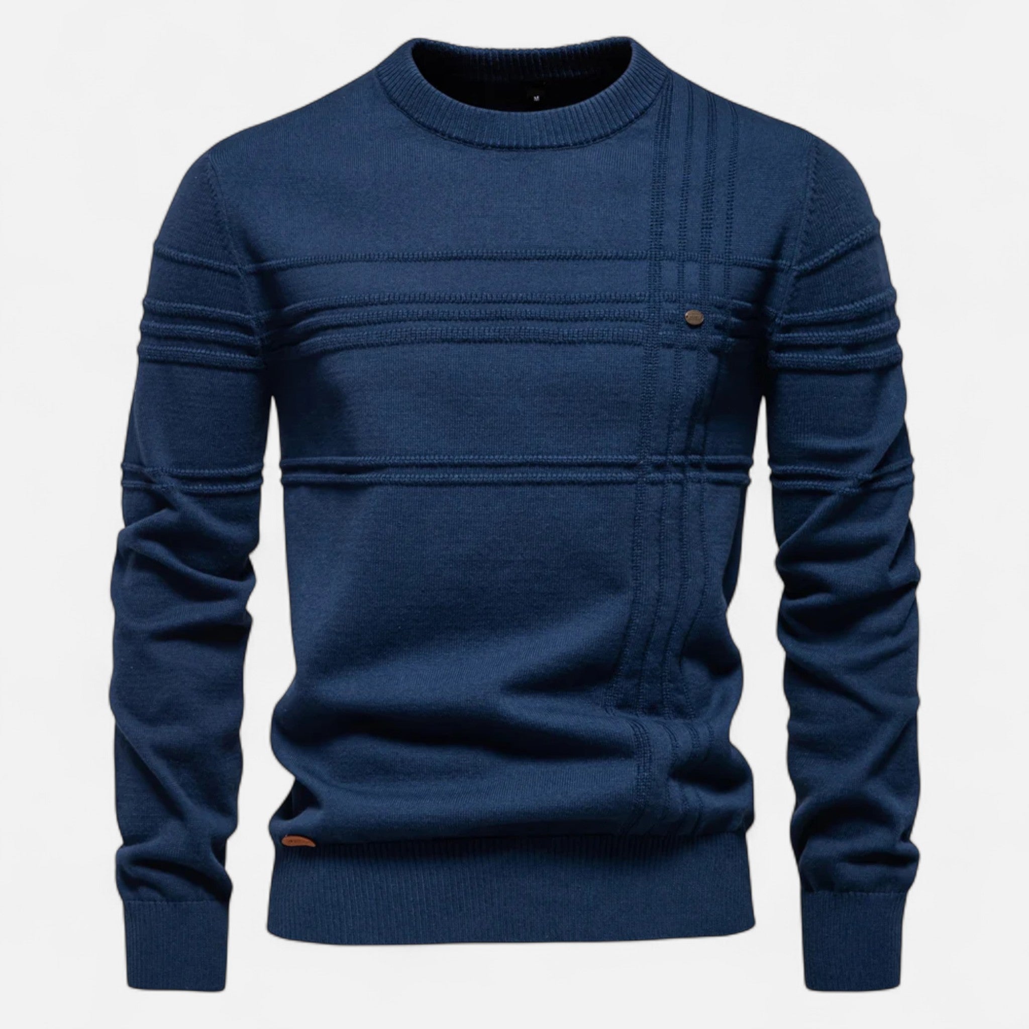 Pull Classique Homme en Coton Doux à Rayures