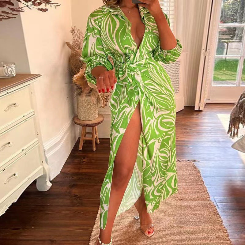 Robe portefeuille à motifs