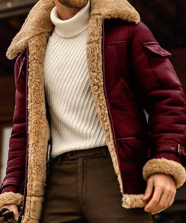 Veste en Cuir Épais pour Homme – Style Robuste & Premium
