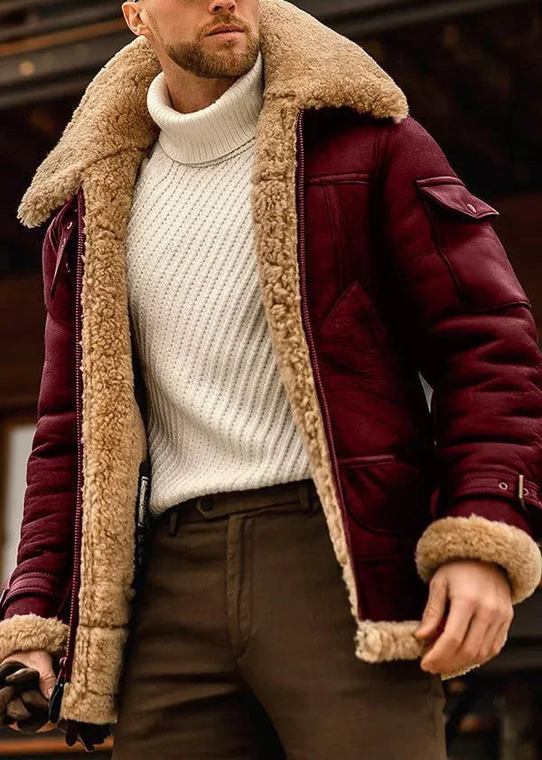 Veste en Cuir Épais pour Homme – Style Robuste & Premium