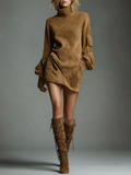 Robe Mini Vintage en Suède Femme