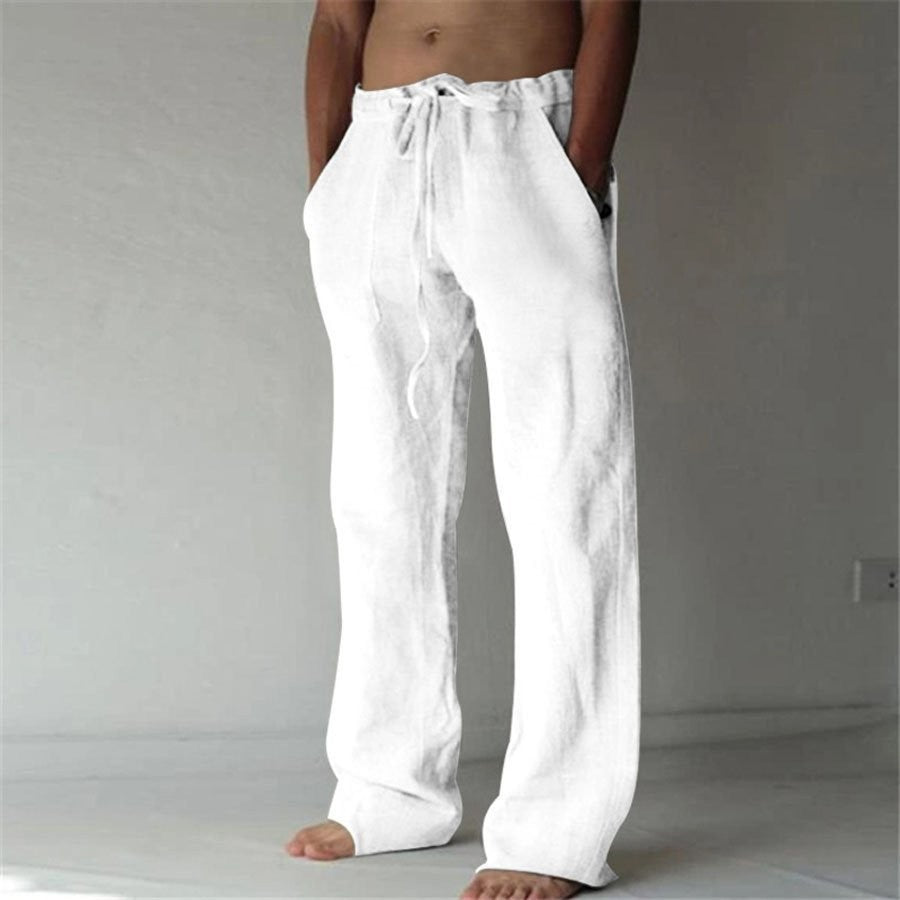 Pantalon décontracté en lin doux pour hommes avec un confort ultime et une élégance estivale