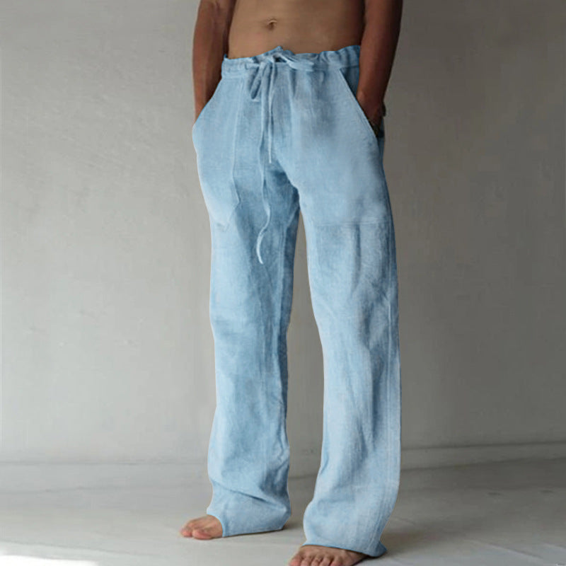 Pantalon décontracté en lin doux pour hommes avec un confort ultime et une élégance estivale