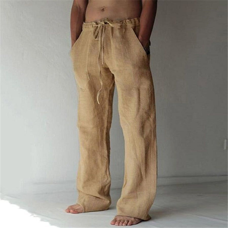 Pantalon décontracté en lin doux pour hommes avec un confort ultime et une élégance estivale