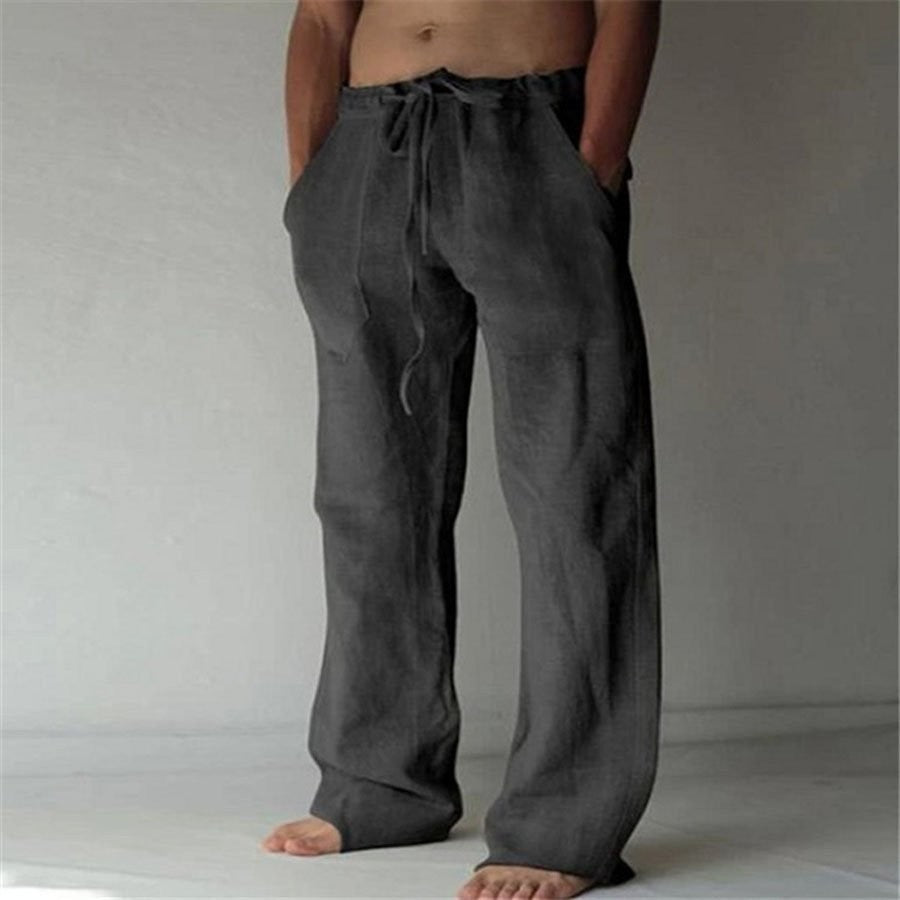 Pantalon décontracté en lin doux pour hommes avec un confort ultime et une élégance estivale