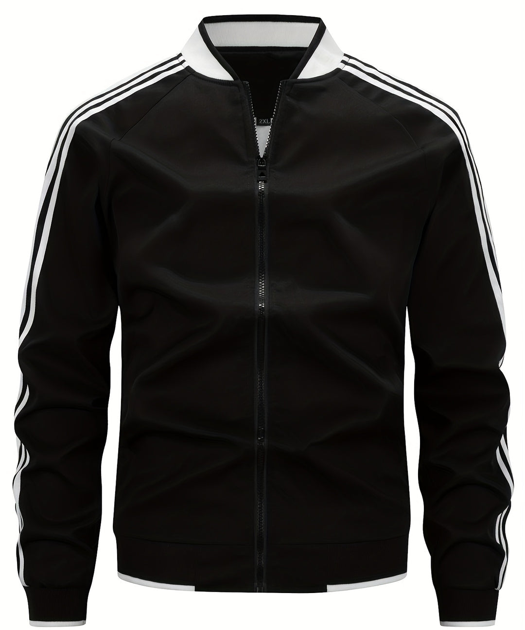 Veste de sport pour hommes | Légère & Respirante | Col baseball & Manches rayées