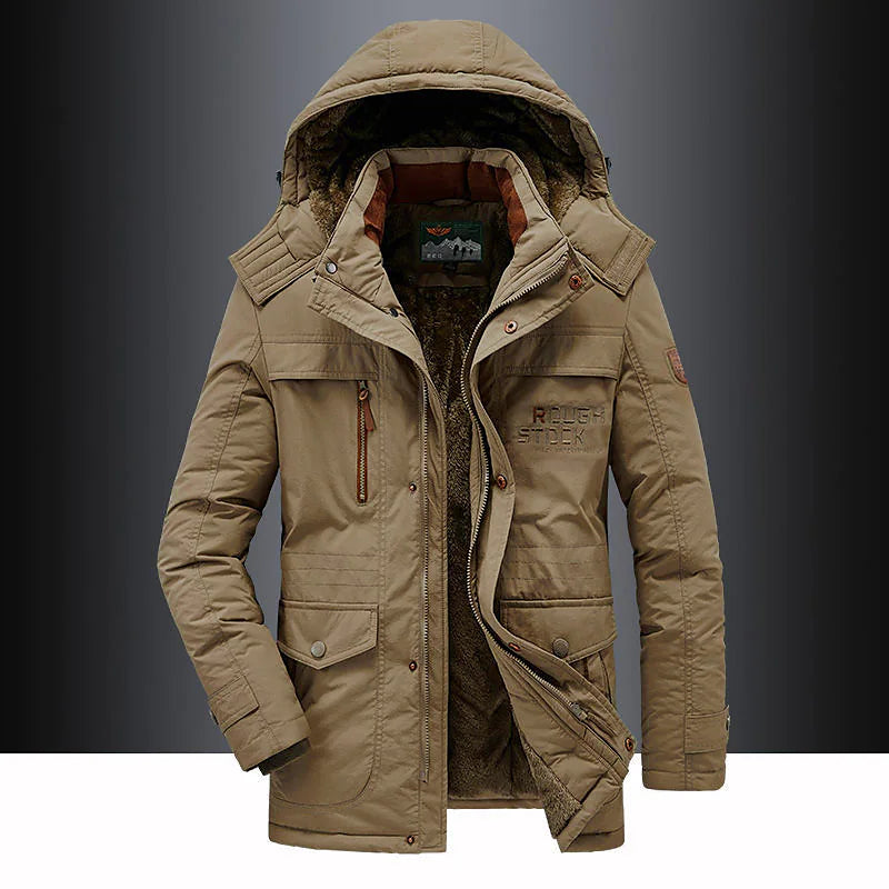 Parka Mi-Longue Homme avec Capuche & Isolation Hivernale