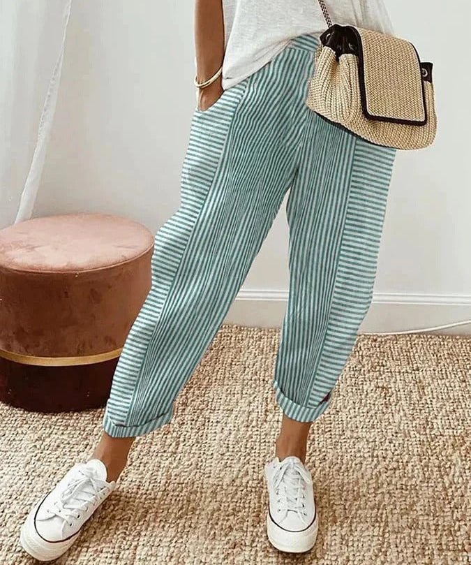 Pantalons d'été rayés pour les jours de détente