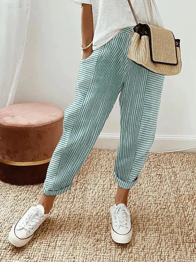 Pantalons d'été rayés pour les jours de détente