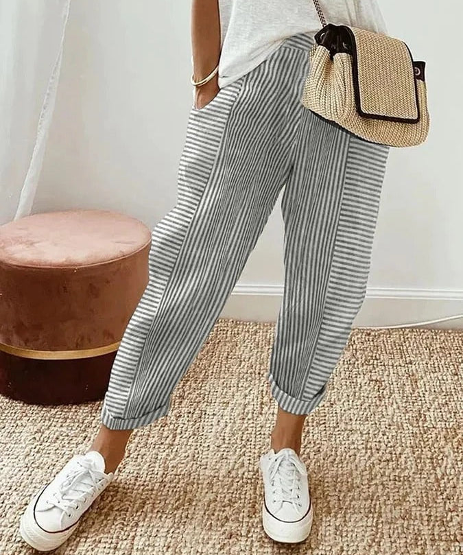 Pantalons d'été rayés pour les jours de détente