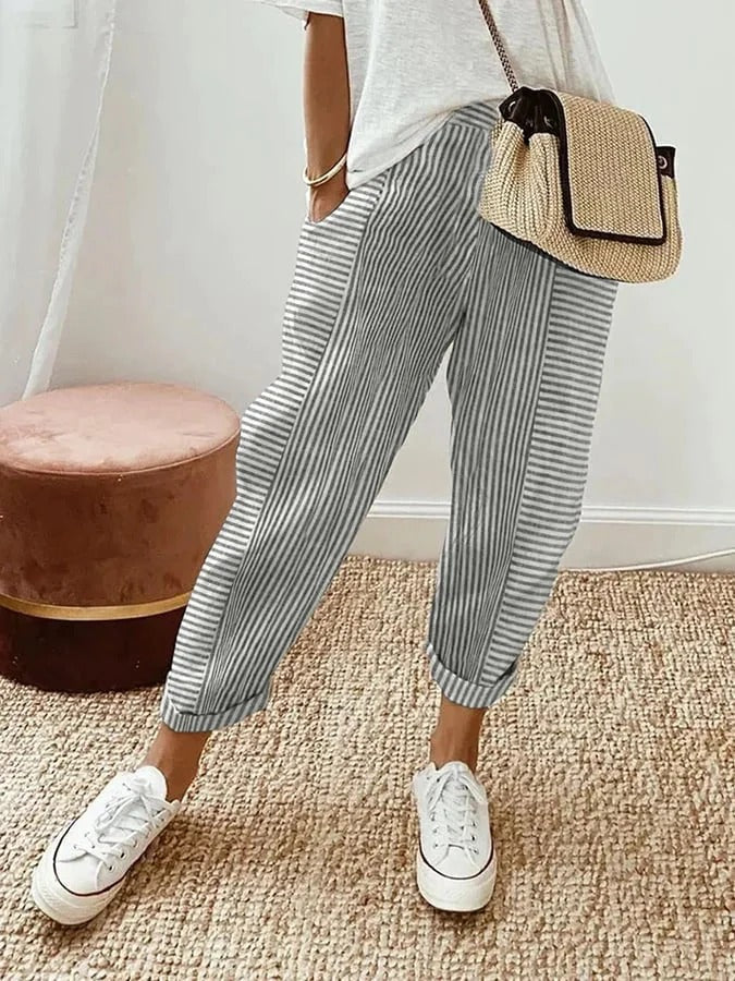 Pantalons d'été rayés pour les jours de détente