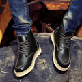 Bottines à Lacets pour Homme avec Coutures Contrastées et Semelle Robuste