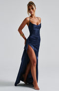 Robe Maxi Bleu Marine Élégante