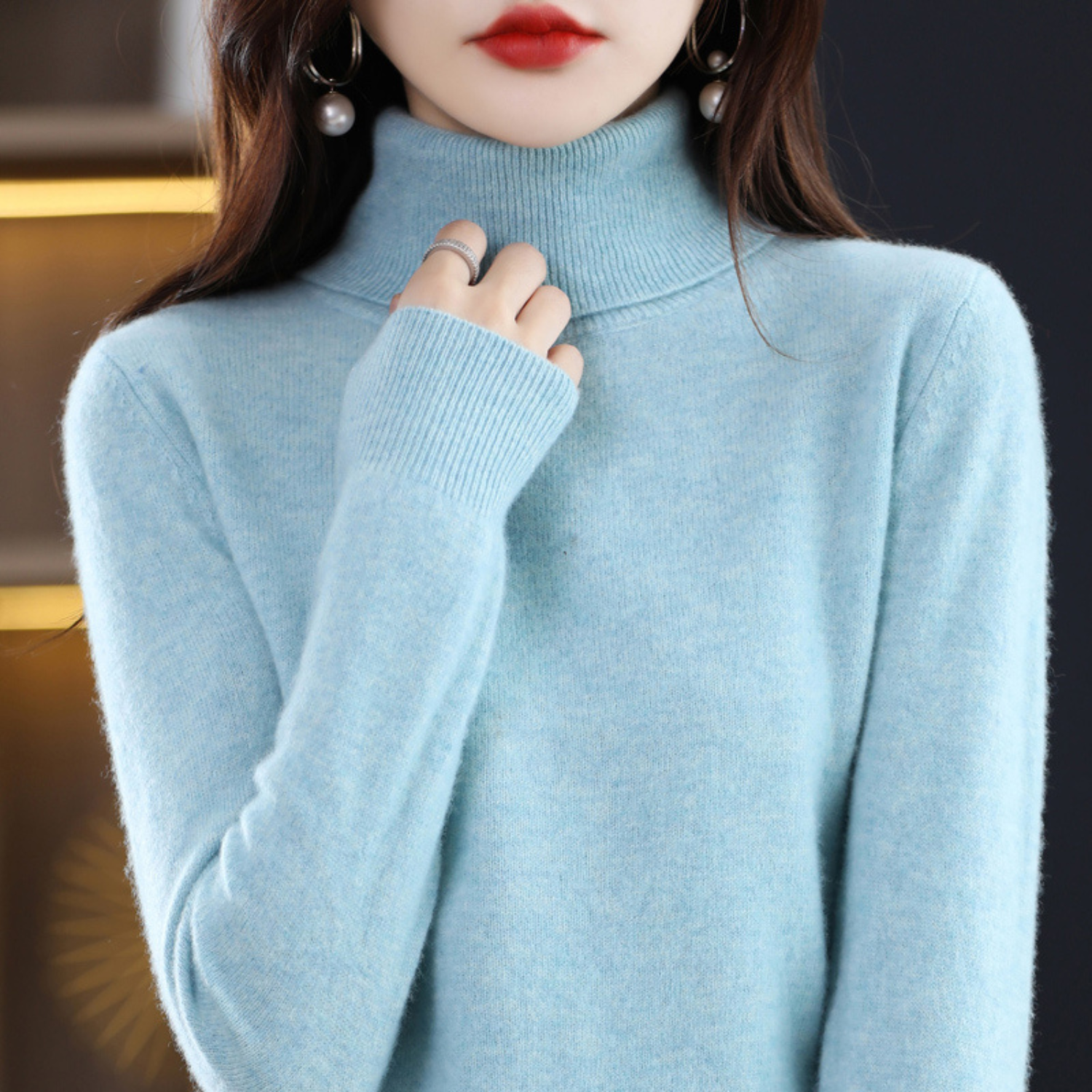 Pull à Col Roulé en Cachemire de Luxe pour Femme