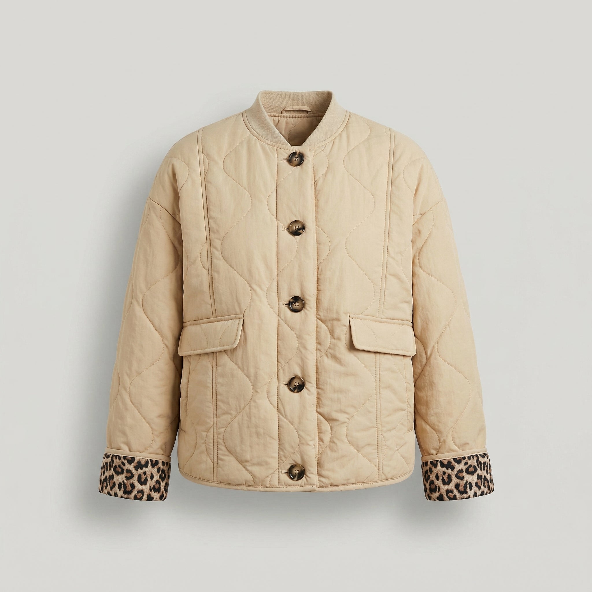 Veste Élégante à Doublure Léopard | Style Chic & Moderne pour Femme