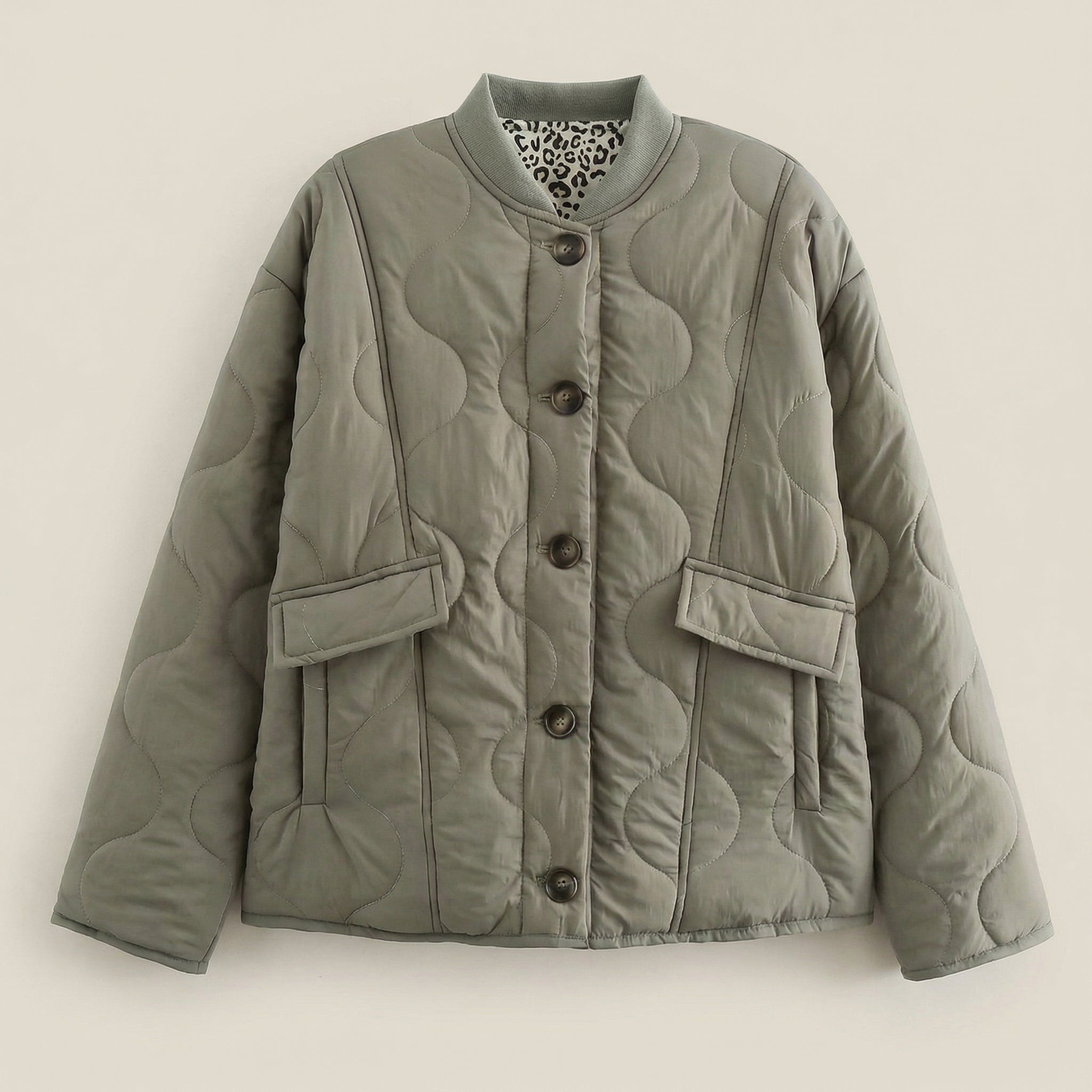 Veste Élégante à Doublure Léopard | Style Chic & Moderne pour Femme