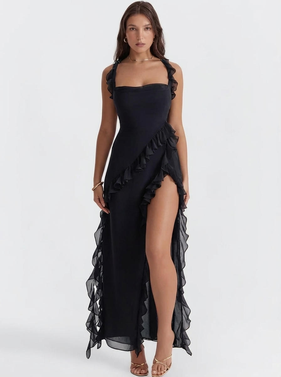 Robe Glamour d’Automne Élégante à Fermeture Zippée