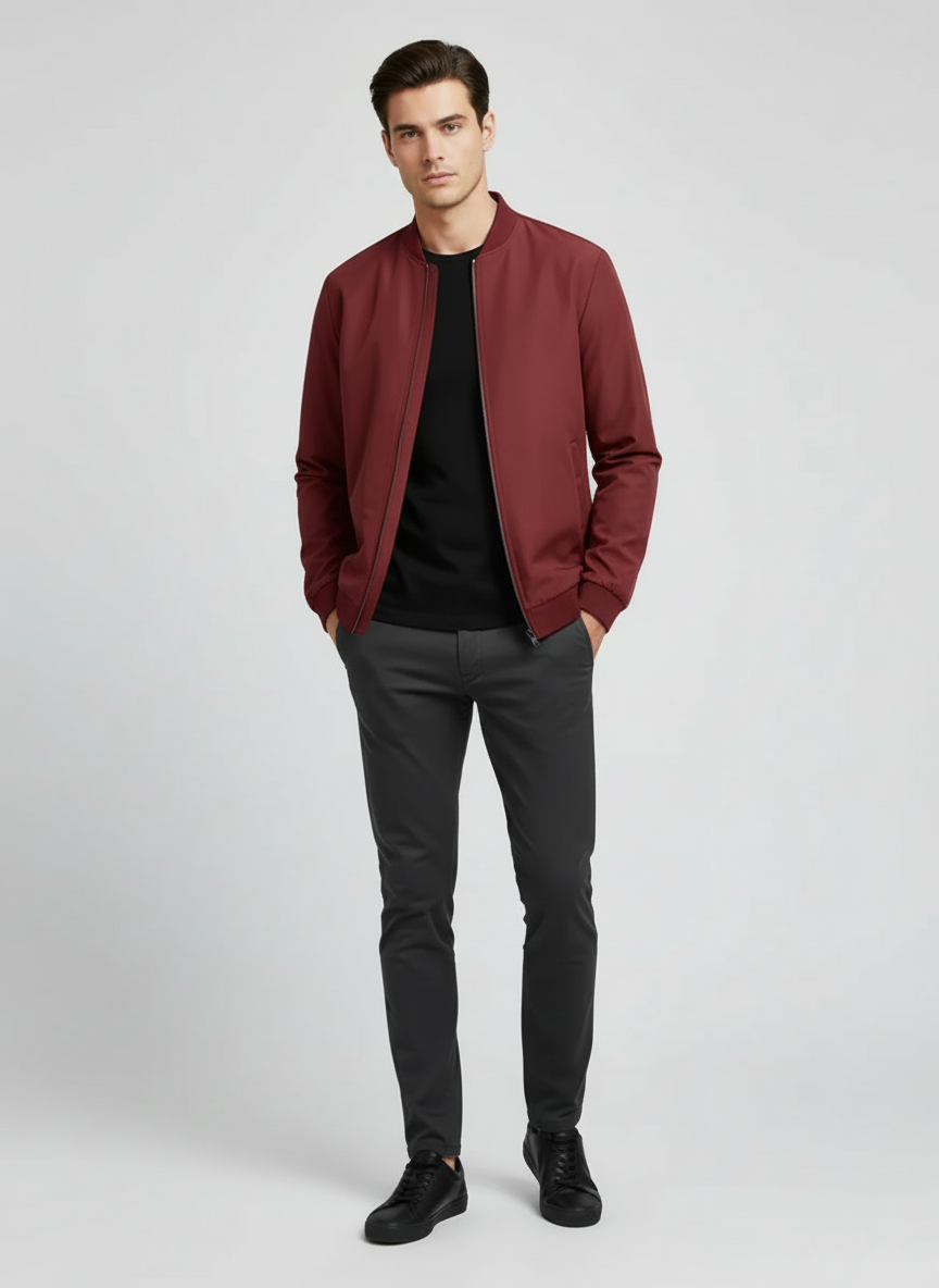 Blouson Court Col Baseball Look Urbain Élégant