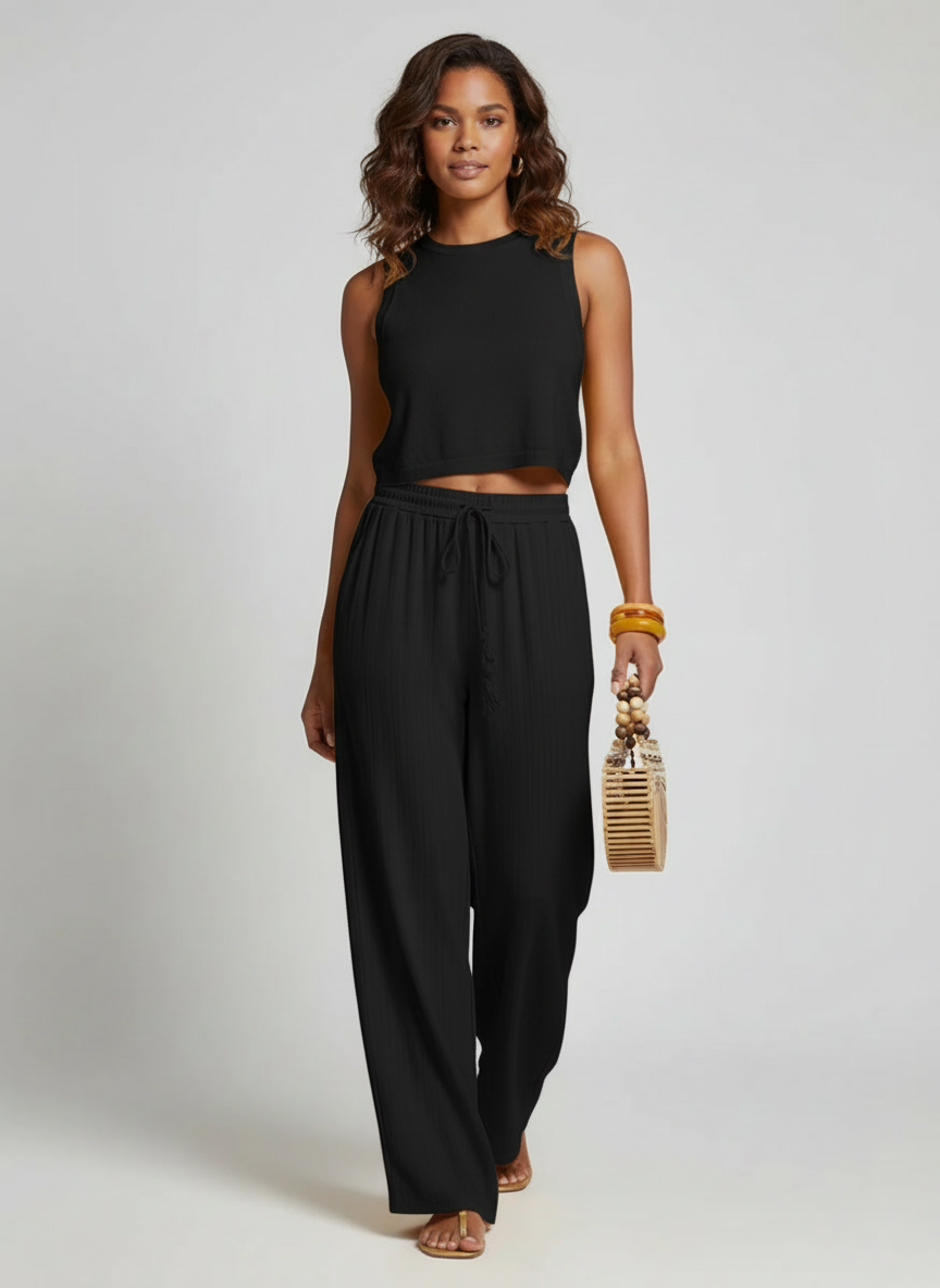 Pantalon large décontracté pour femme grande taille