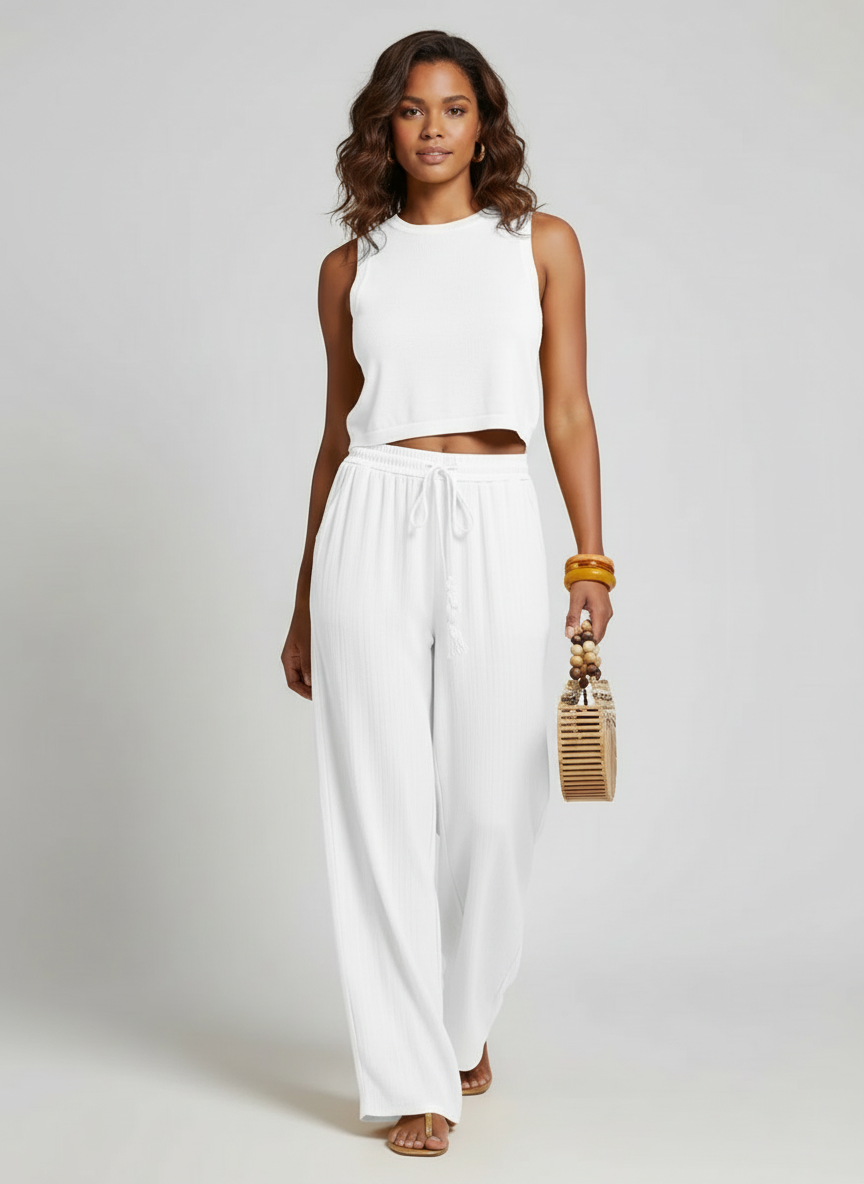 Pantalon large décontracté pour femme grande taille