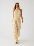 Mini-robe en chiffon jaune légère et élégante