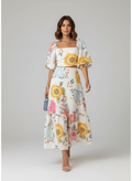 Robe maxi florale dos nu – Élégante et confortable