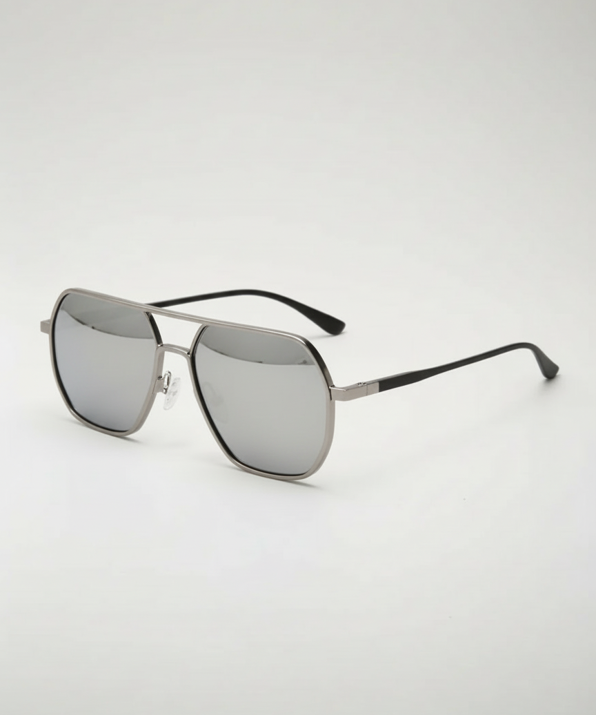 Lunettes de soleil rétro carrées à double pont