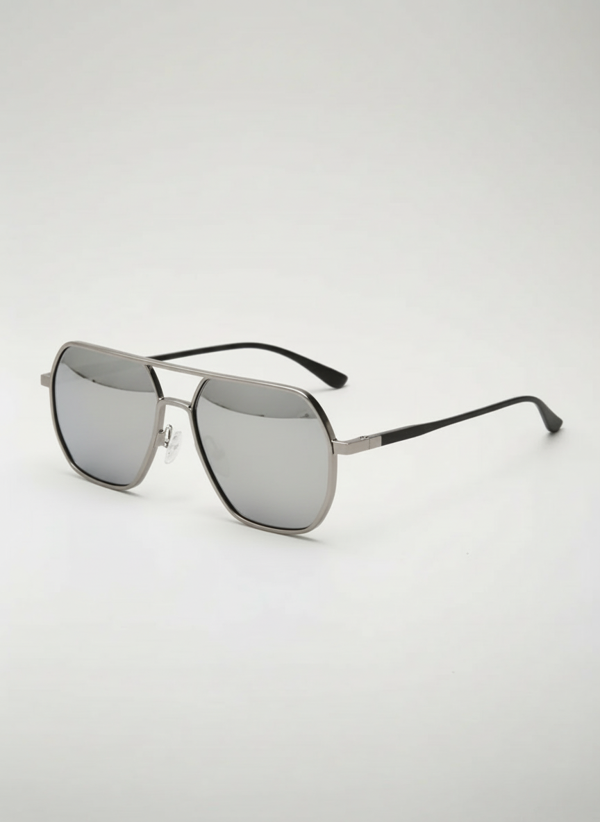 Lunettes de soleil rétro carrées à double pont