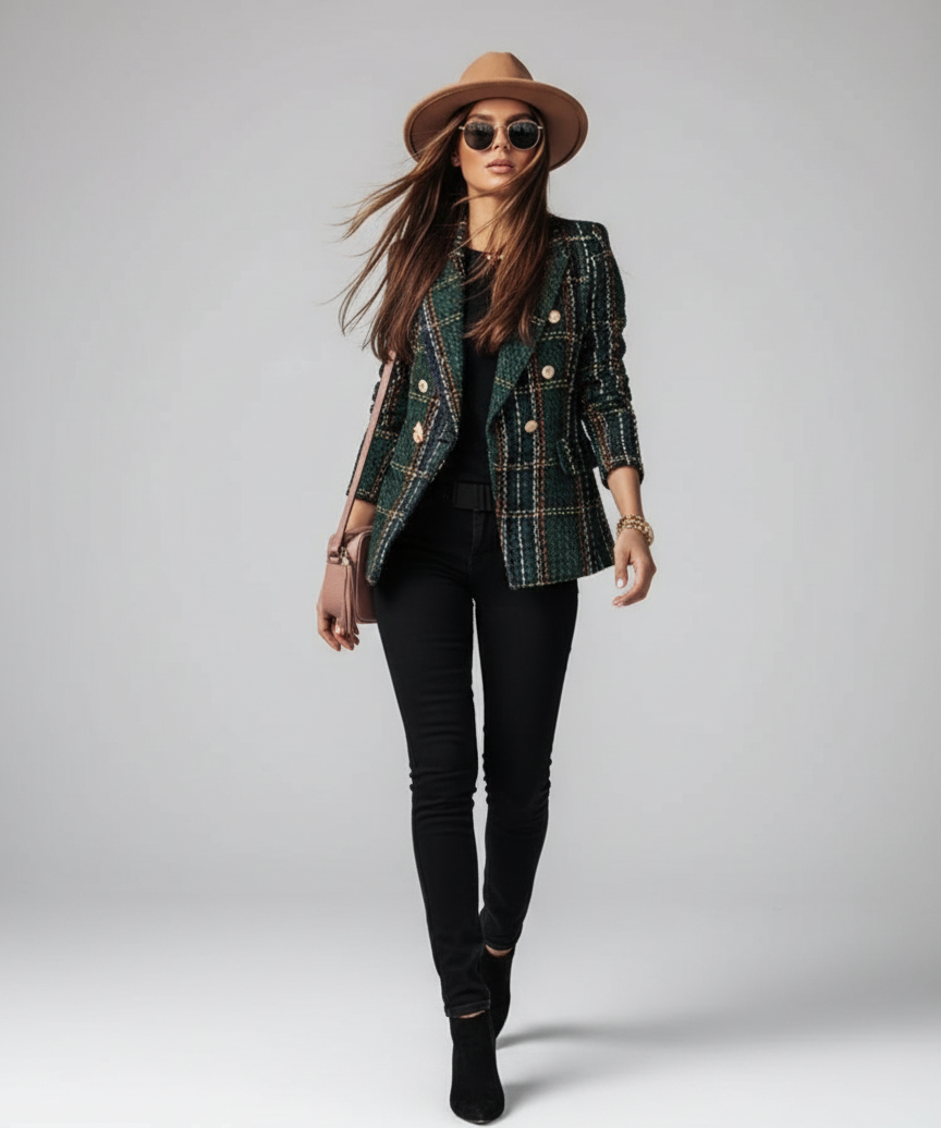 Blazer cintré élégant à bouton unique