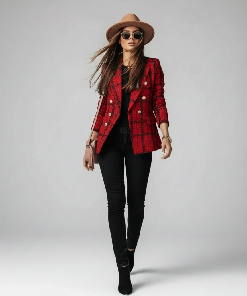 Blazer cintré élégant à bouton unique