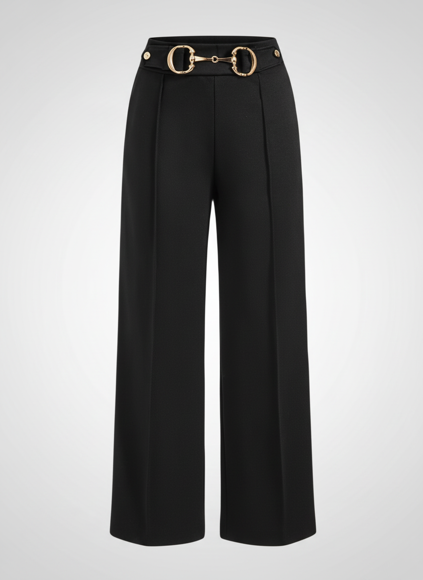 Pantalon ajusté effet métallique élégant