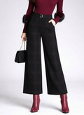 Pantalon taille haute à carreaux look moderne