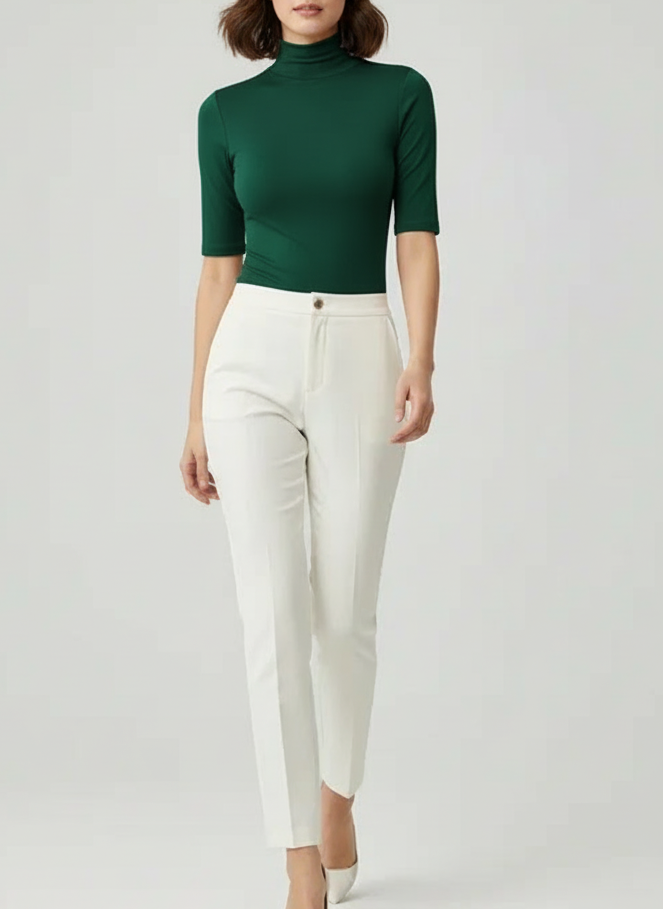 Pull col roulé élégant style minimaliste