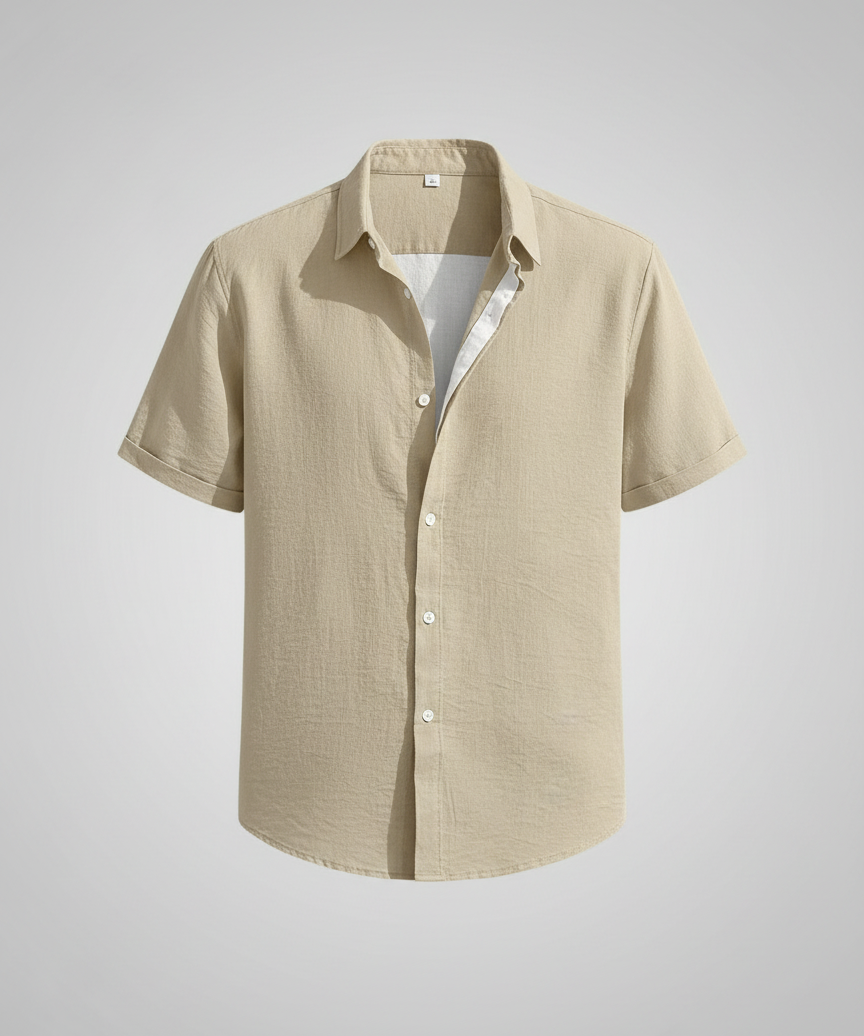 Chemise lin manches courtes