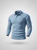 Polo manches longues texturé