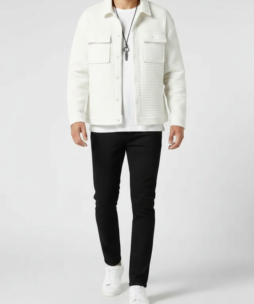 Veste texturée à poches