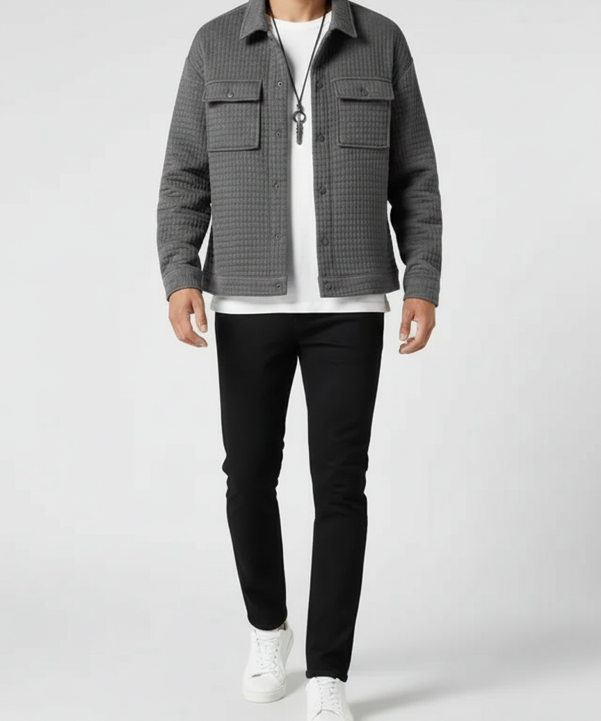 Veste texturée à poches