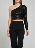 Top asymétrique à paillettes