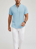 Chemise lin col Henley